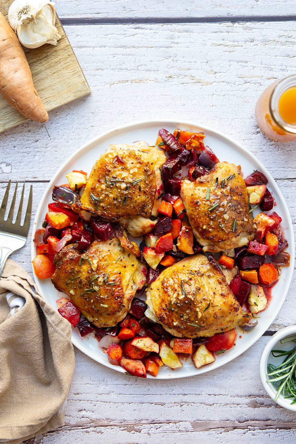 Apple Cider Chicken Thighs with Root Vegetables