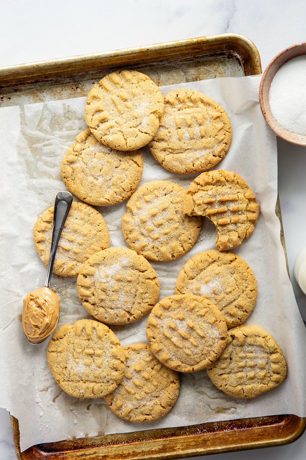 These crispy peanut butter cookies feature perfectly crisp edges with soft centers and have an unbeatable nostalgic taste!