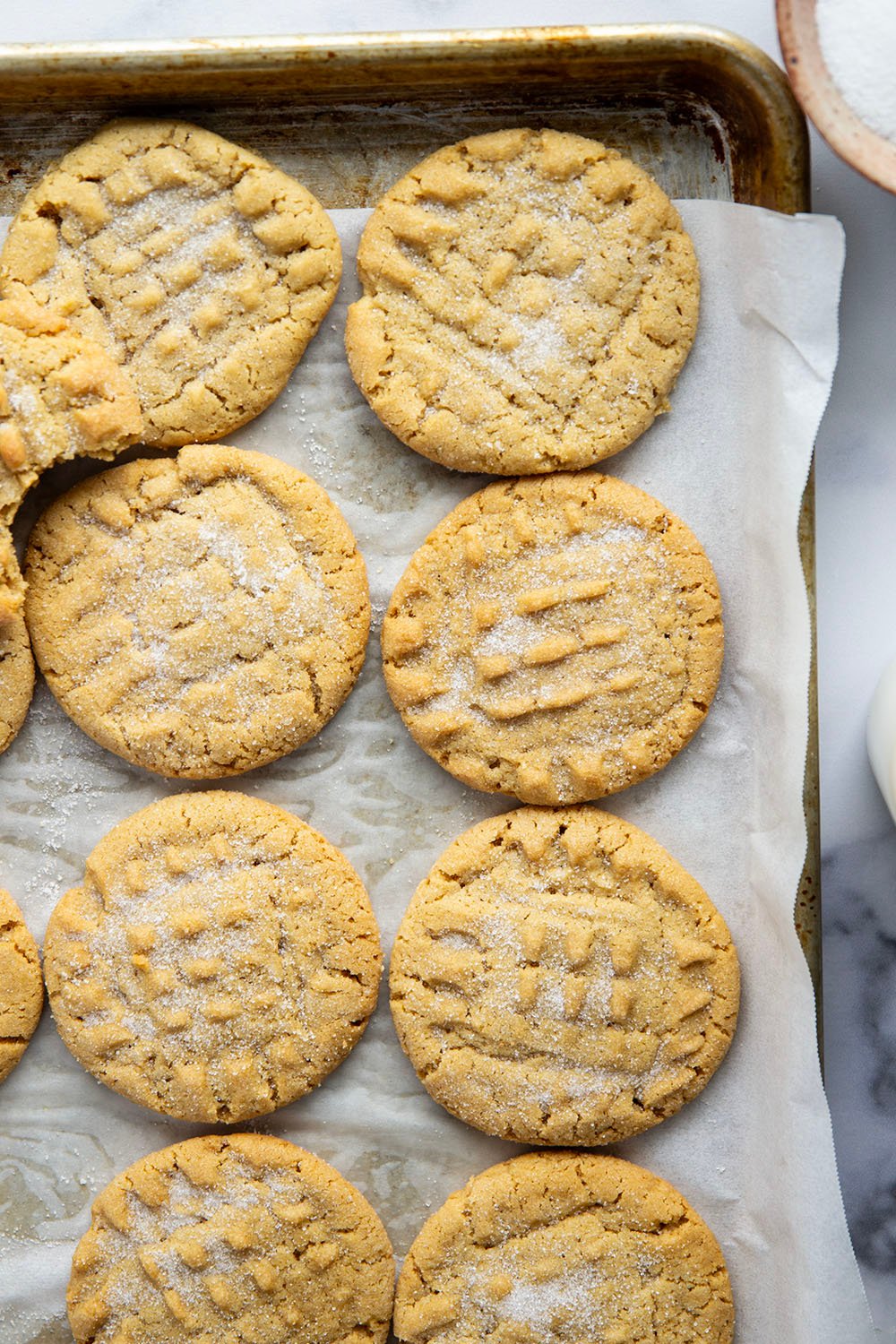 These crispy peanut butter cookies feature perfectly crisp edges with soft centers and have an unbeatable nostalgic taste!