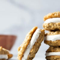 These homemade oatmeal cream pies feature soft and chewy oatmeal cookies with a fluffy marshmallow cream filling. Better than Little Debbie's any day!