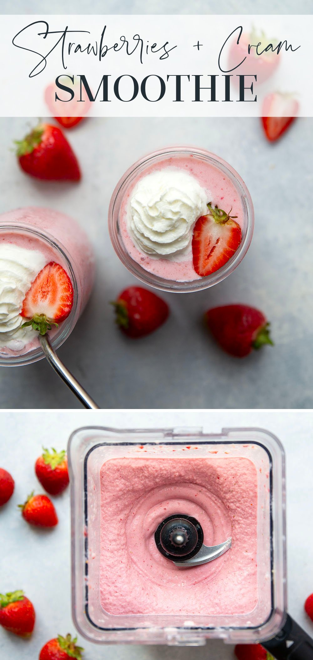 Strawberry Smoothie - only 3 ingredients! • Food Folks and Fun