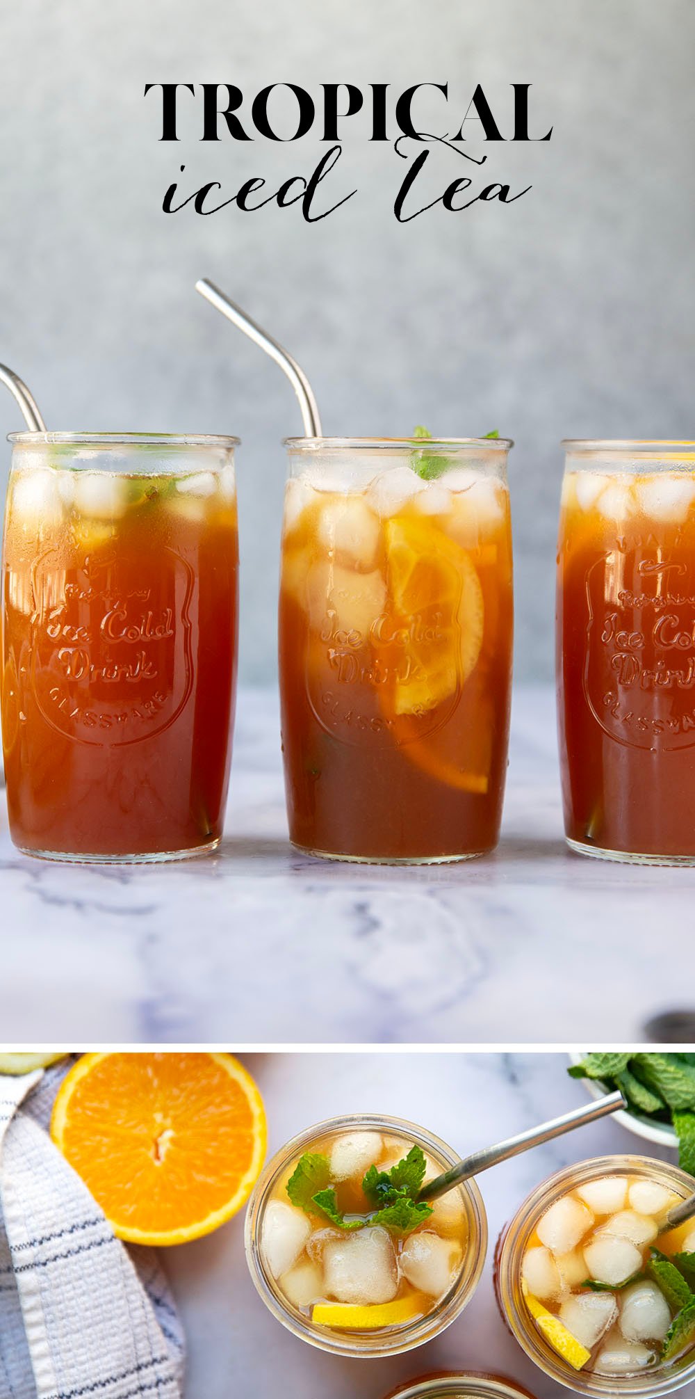 Perfectly sweet and packed with tropical flavors, this tropical iced tea is so easy to make and always a refreshing treat!