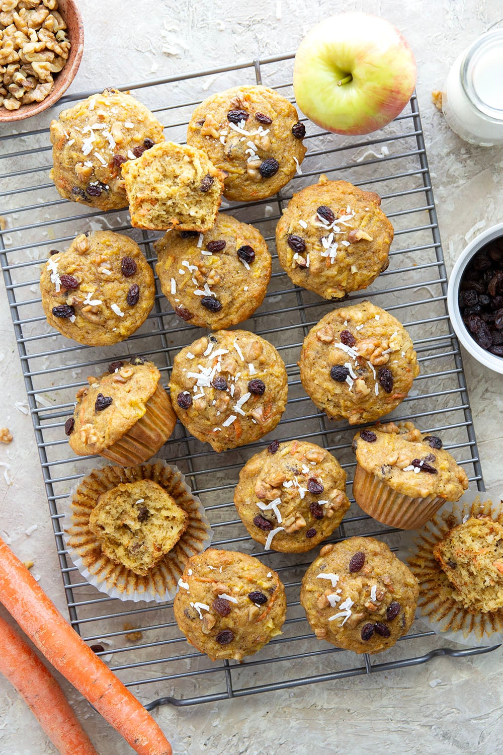 Super soft inside and loaded with all kinds of nourishing goodness, these morning glory muffins are the best way to wake up!