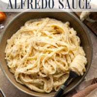Indulge in a creamy, silky alfredo sauce for a fraction of the calories in this cauliflower alfredo sauce version! NO heavy cream needed and it's made in minutes on the stovetop.