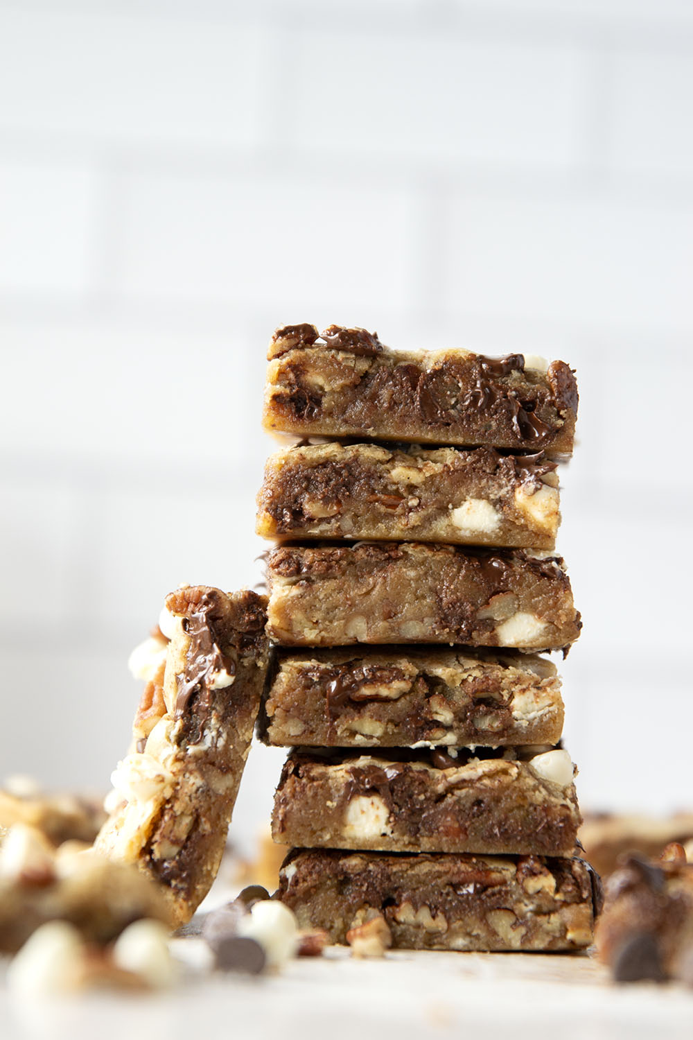 Loaded with two kinds of chocolate and lots of toasted nuts, these soft and chewy chocolate chip blondies truly are the ultimate! You won't believe how easy they are to make.