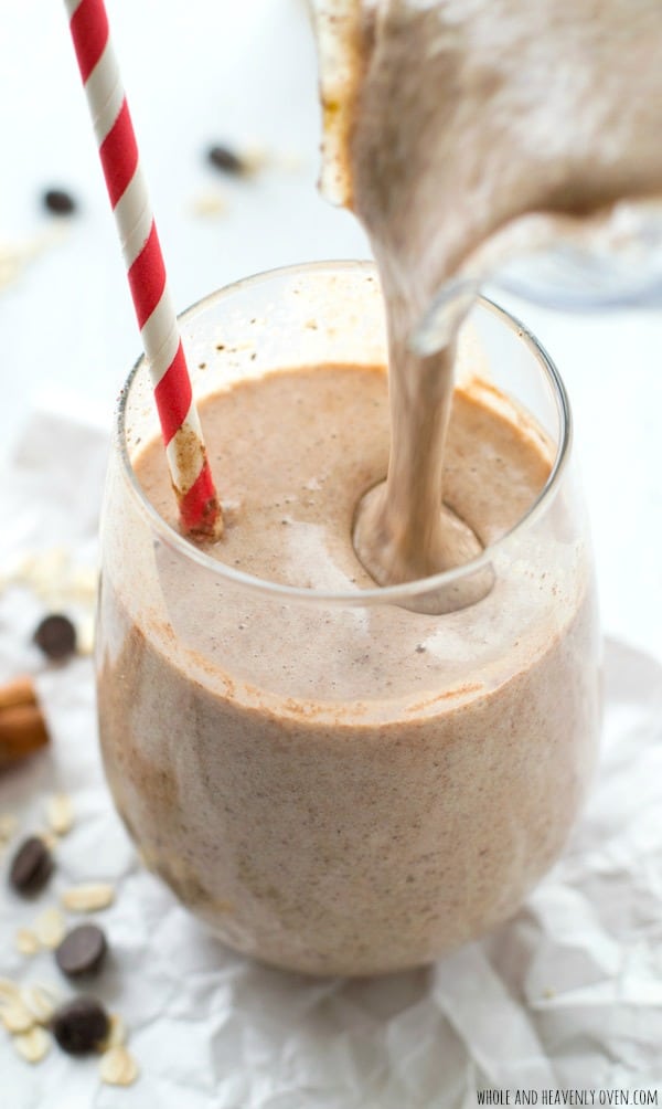 Super-creamy and loaded with a trio of cinnamon, chocolate, and oats, this filling breakfast smoothie is a sweet lighter breakfast indulgence and terrific energy boost!