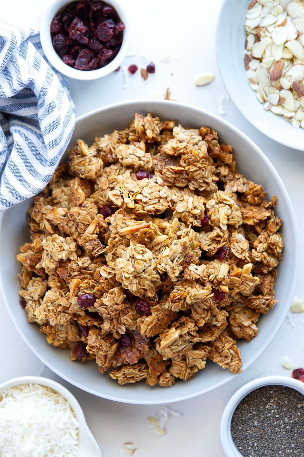 Featuring huge, crunchy clusters with lots of almond flavor, these almond granola clusters are easy to make and better than any packaged granola!