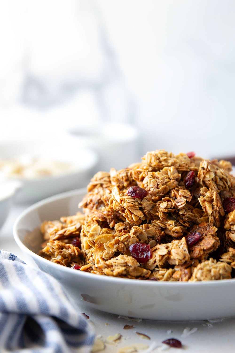 Featuring huge, crunchy clusters with lots of almond flavor, these almond granola clusters are easy to make and better than any packaged granola!