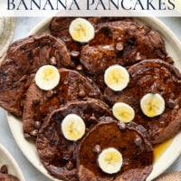 These thick and fluffy chocolate banana pancakes are the ultimate breakfast indulgence! Loaded with a double whammy of chocolate and lots of banana flavor.