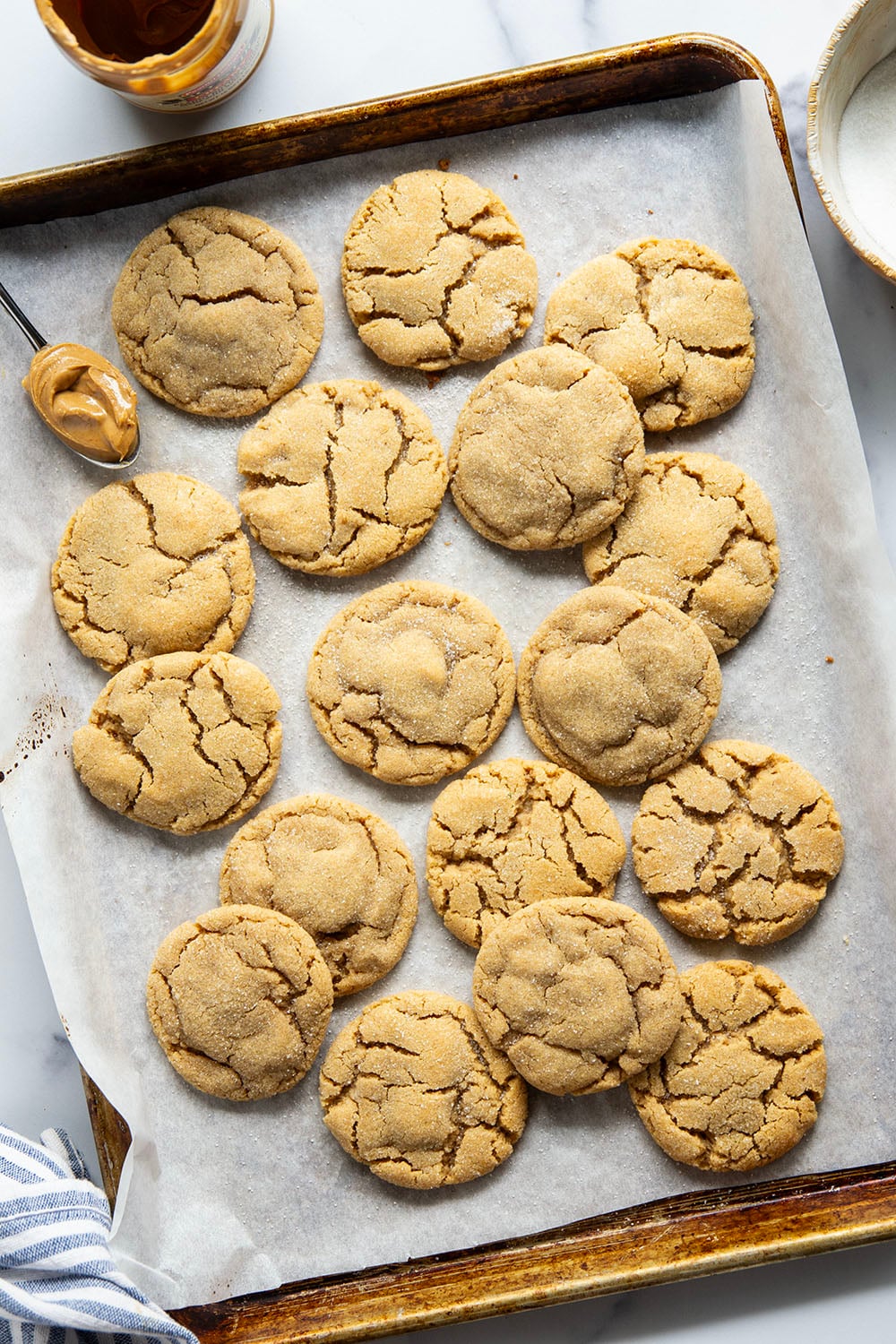 Crisp on the outside, perfectly chewy inside, and loaded with a double delight of browned butter and peanut butter, these brown butter peanut butter cookies are always a hit!