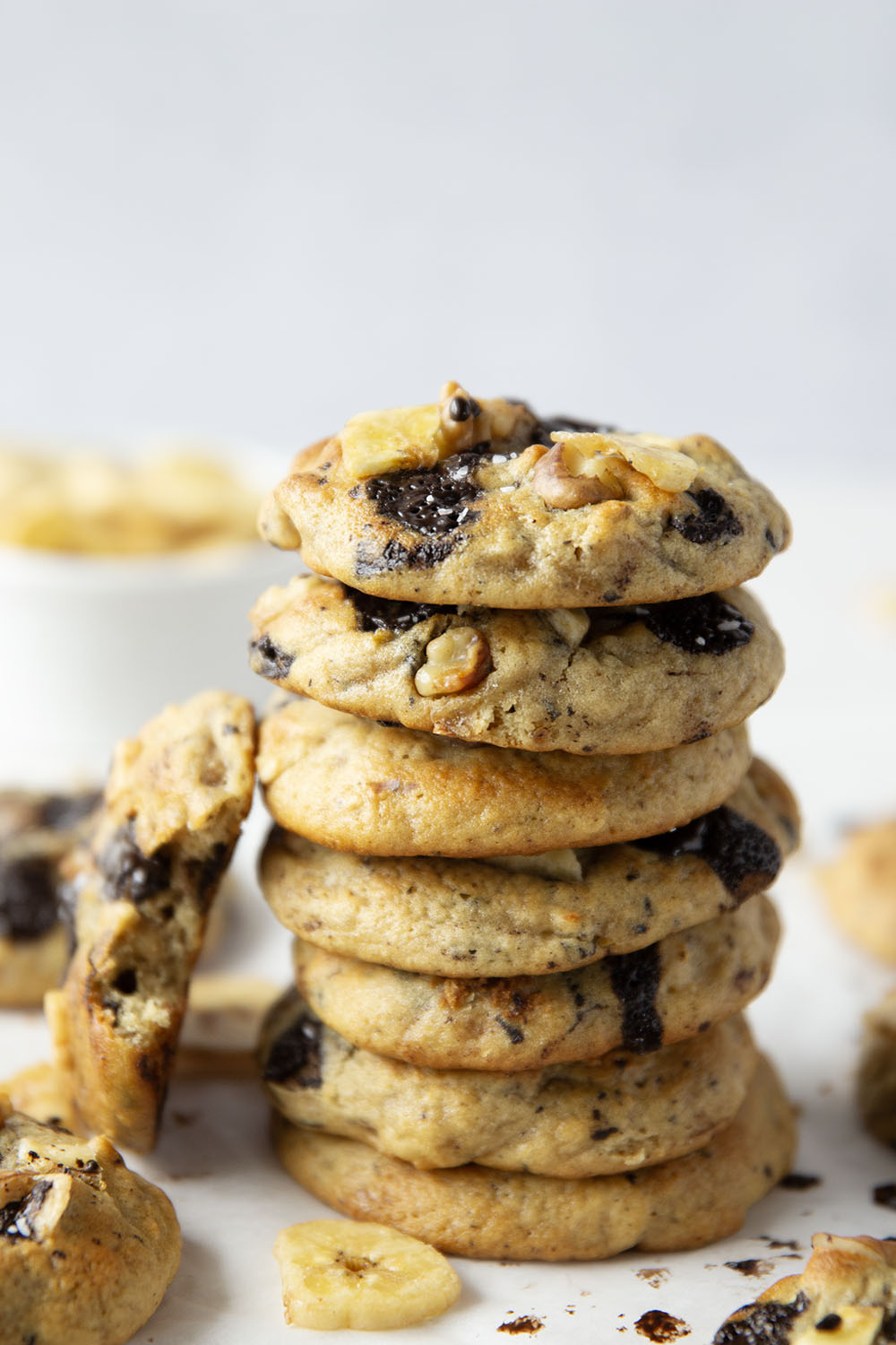 Jam-packed with toasted walnuts, banana, and gooey chocolate chunks, these chunky monkey cookies are a riff on the classic Ben & Jerry's ice cream and are sure to become a cookie jar staple!