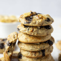 Jam-packed with toasted walnuts, banana, and gooey chocolate chunks, these chunky monkey cookies are a riff on the classic Ben & Jerry's ice cream and are sure to become a cookie jar staple!