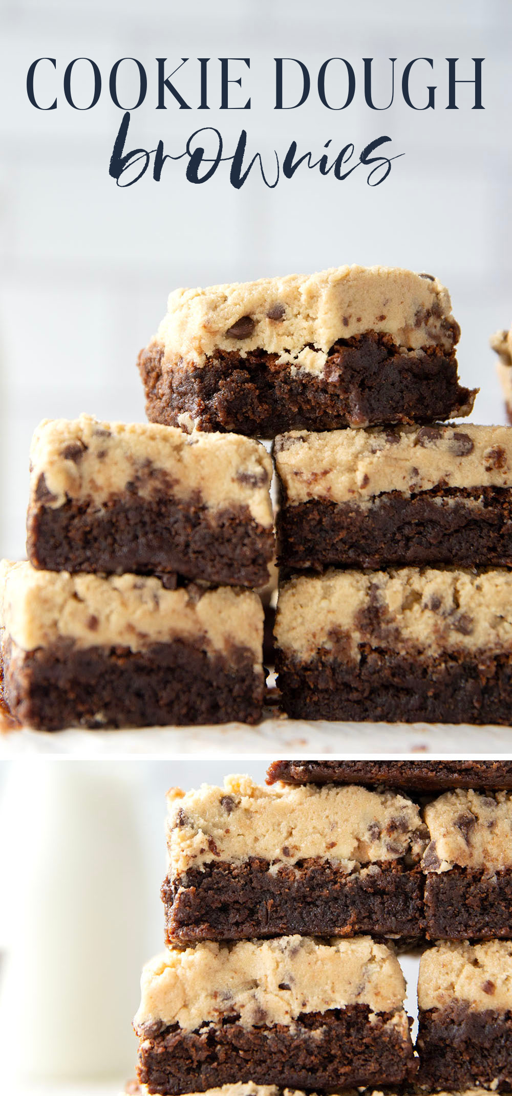 Layers of fudgy brownie and rich cookie dough collide in these ultimate cookie dough brownies!