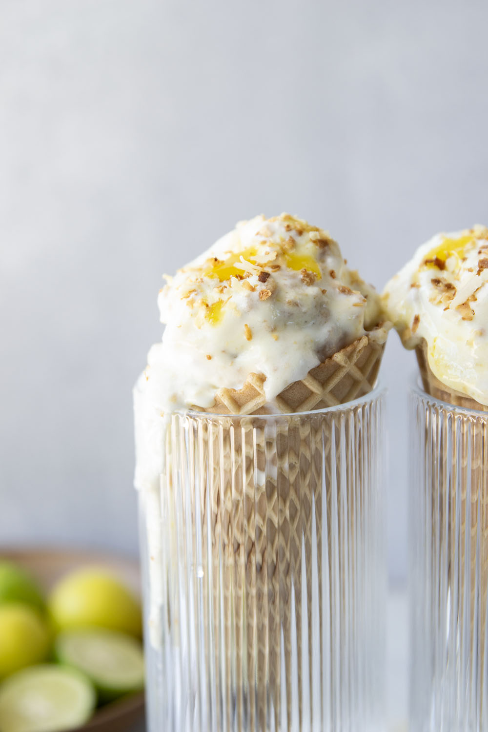 This key lime pie ice cream features homemade key lime curd, graham cracker cookie bits, and coconut milk for the ultimate scoop of creamy tropical heaven.