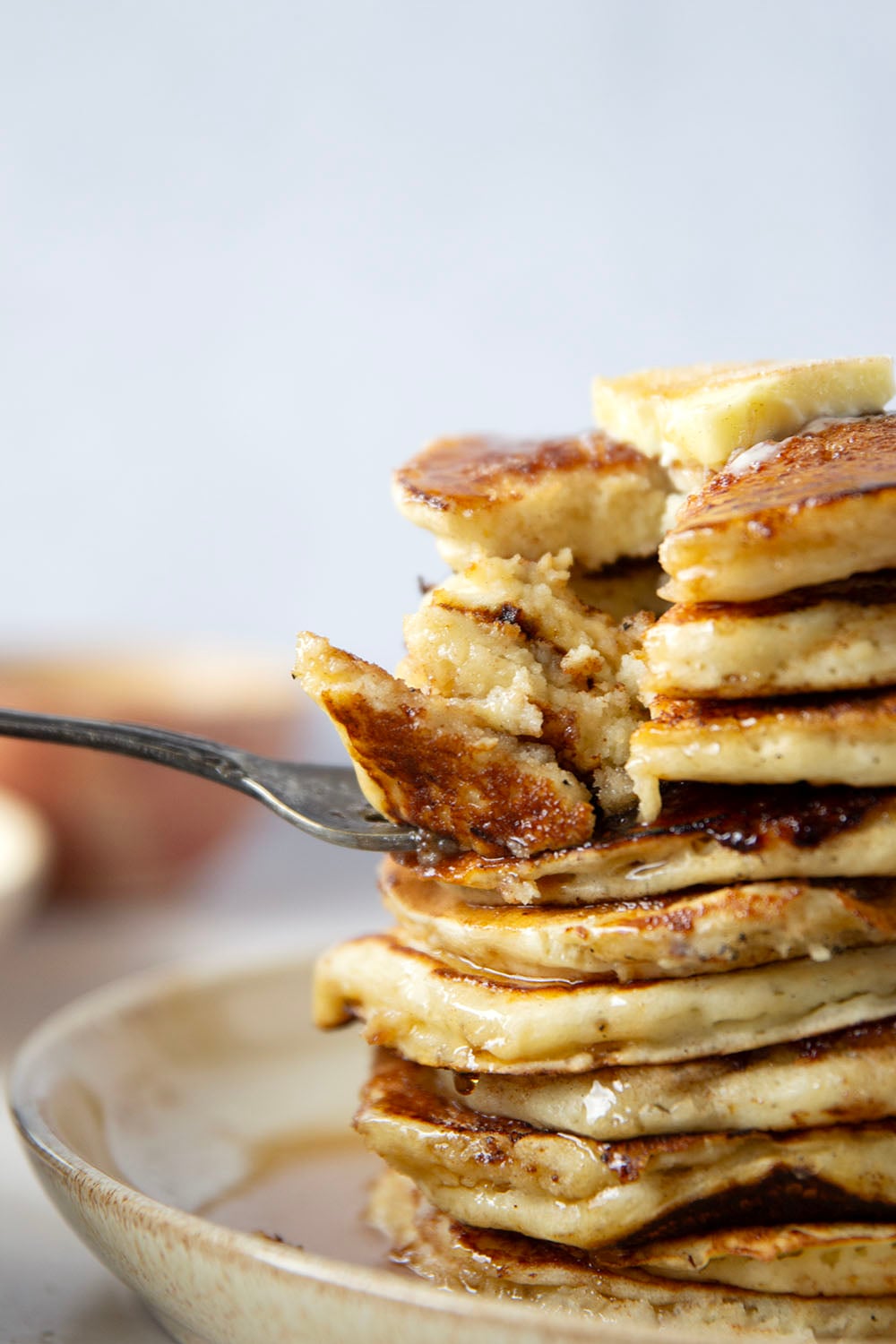 Love snickerdoodle cookies? You'll adore these snickerdoodle pancakes that feature a fluffy buttermilk pancake base with cinnamon sugar caramelized on the outside.