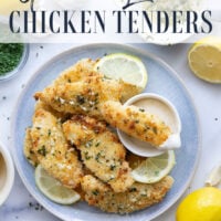 Oven fried to perfection until perfectly crispy and drizzled with a fresh lemon garlic butter, these lemon chicken tenders are always a dinner favorite.