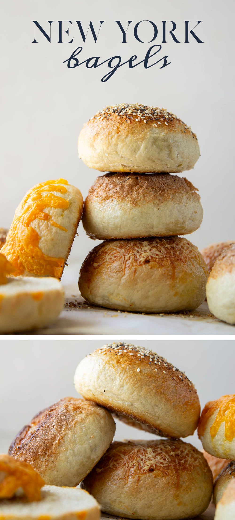 You'll never make a deli bagel run again once you try these homemade bagels. This easy recipe has the perfect ratio of soft to chewy and are a blank canvas for any bagel flavor you can dream up!
