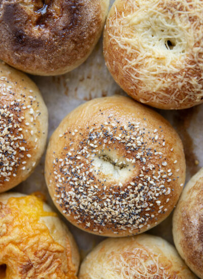 You'll never make a deli bagel run again once you try these homemade bagels. This easy recipe has the perfect ratio of soft to chewy and are a blank canvas for any bagel flavor you can dream up!