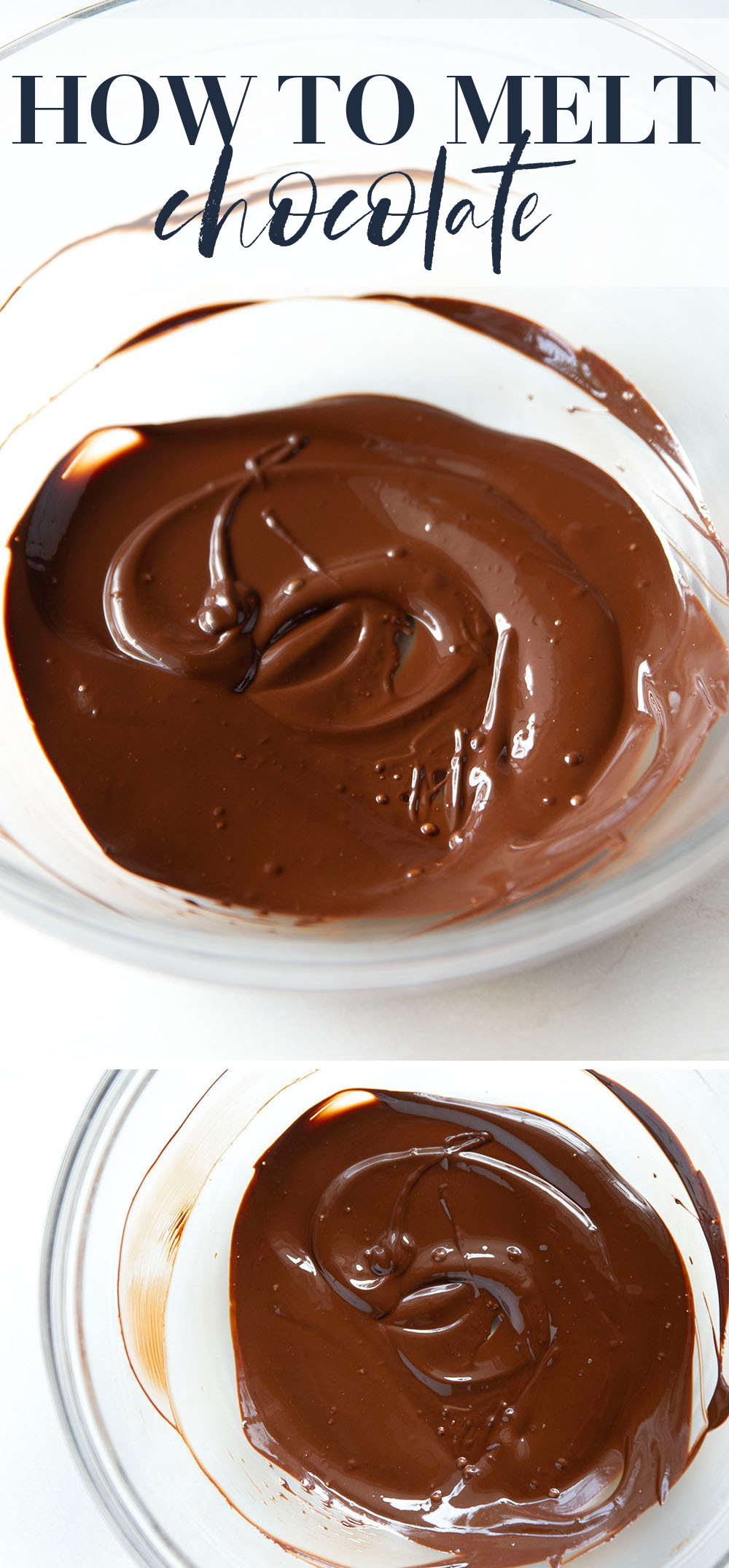 Learn how to melt chocolate perfectly every time with this easy tutorial that utilizes either a double-boiler or the microwave.