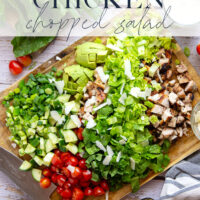 Smoky grilled chicken thighs, silky avocado cubes, cherry tomatoes, and a homemade buttermilk ranch dressing take this ranch chicken chopped salad to another level!