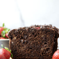 A double whammy of chocolate and juicy strawberries come together in this indulgent chocolate strawberry banana bread. You can't help but go back for another slice!