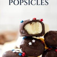 These vanilla pudding popsicles feature creamy homemade vanilla pudding frozen into pops and dipped in chocolate. Keep these stocked in your freezer all summer!
