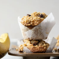 These banana chocolate chip muffins feature the texture you love about banana bread in muffin form along with lots of gooey chocolate and a to-die-for buttery streusel on top.