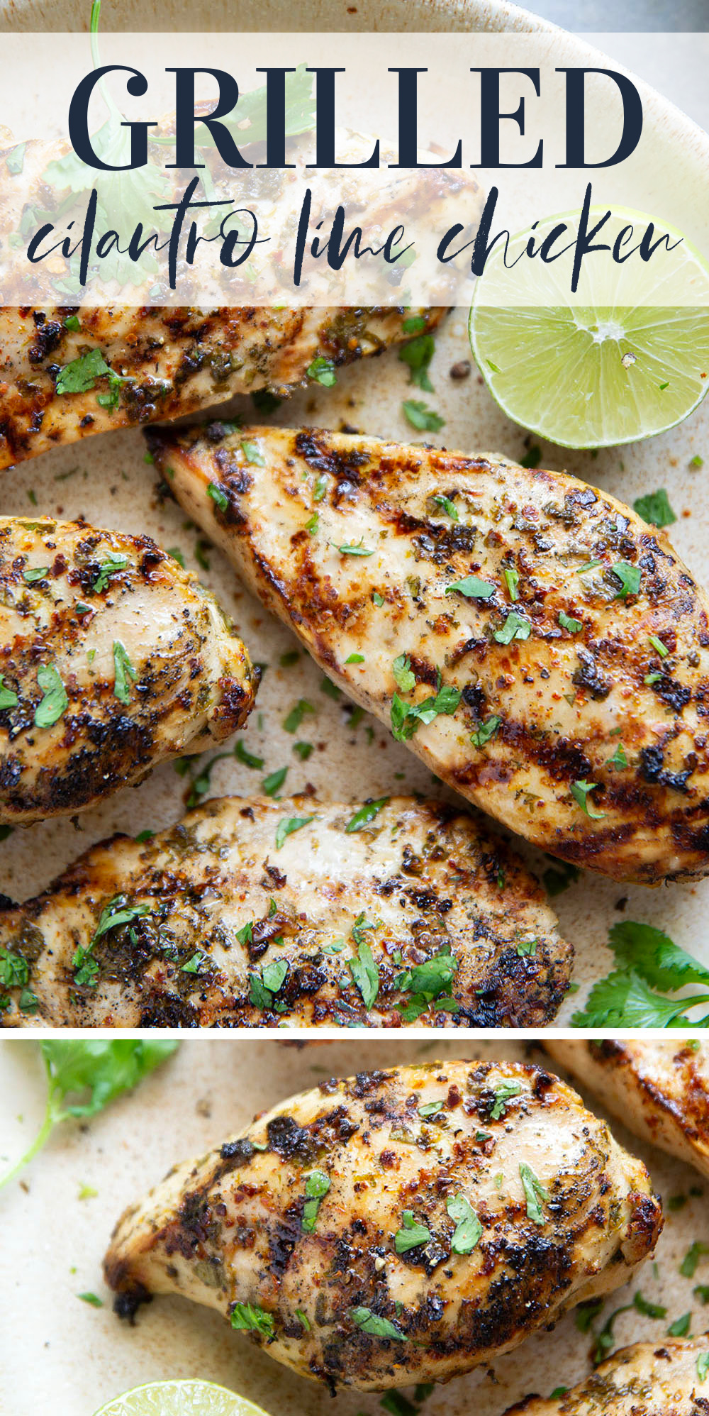 Marinated for hours in a flavorful fresh lime and cilantro marinade and then thrown on the grill, this grilled cilantro lime chicken is impossibly juicy and will quickly become a grill staple!