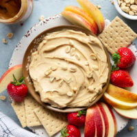 Silky in texture and unbelievably addicting, this peanut butter cheesecake dip will make any fruit fun to eat! Ready in minutes with only 5 ingredients.
