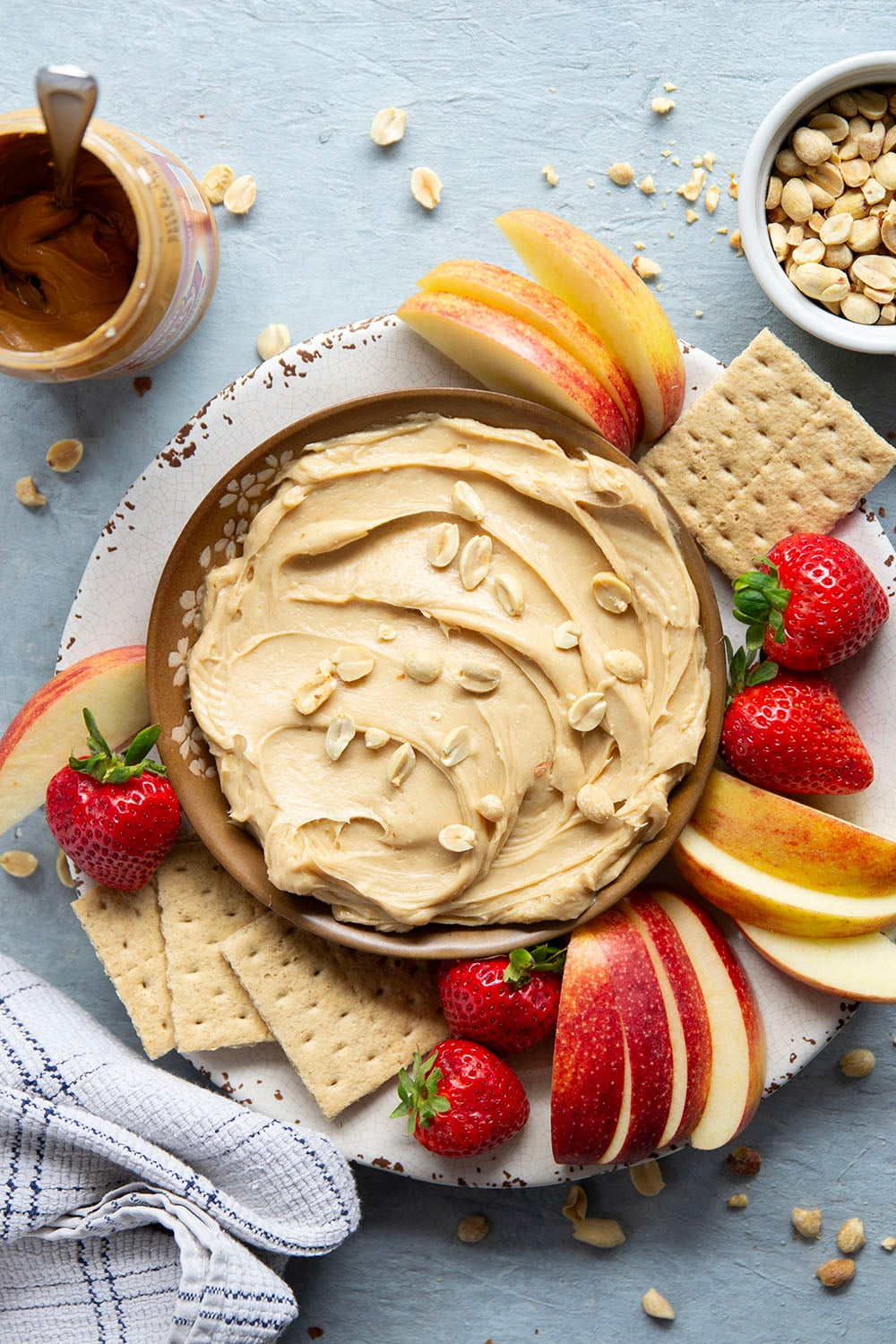 Silky in texture and unbelievably addicting, this peanut butter cheesecake dip will make any fruit fun to eat! Ready in minutes with only 5 ingredients.