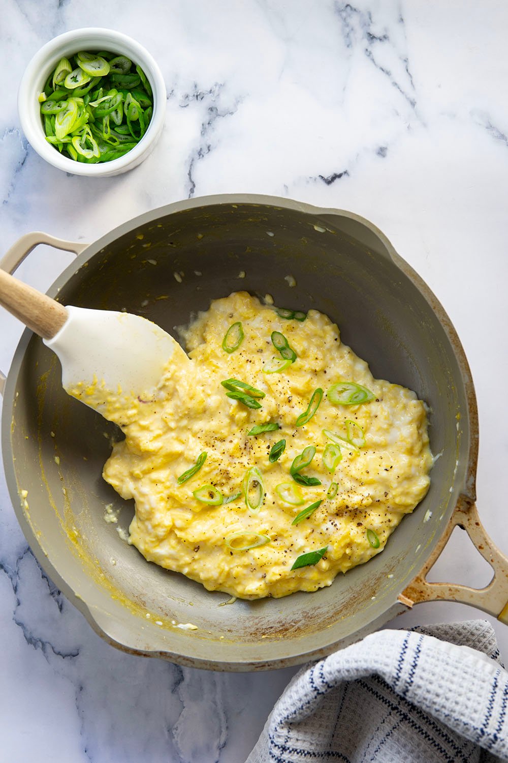 Learn all the secrets to making perfectly creamy scrambled eggs with this simple recipe and a few easy techniques!