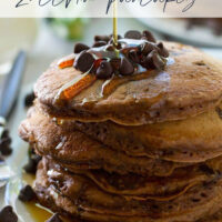 Supremely moist and loaded with a double hit of chocolate, nobody will ever guess that there's zucchini hiding inside these chocolate zucchini pancakes!