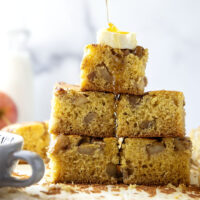 Soft, spiced caramelized apples are the perfect cornbread addition in this caramelized apple cornbread that will quickly become a fall favorite.
