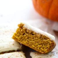 These pumpkin spice bars feature a soft, cake-like texture, lots of pumpkin spice goodness, and a silky cream cheese frosting on top.