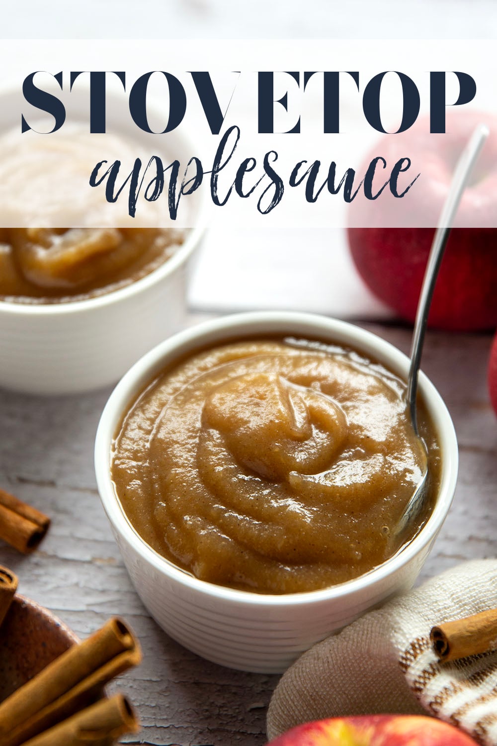 Lightly spiced and loaded with fall flavors, this stovetop applesauce comes together in minutes on the stovetop and is a great use for extra apples.