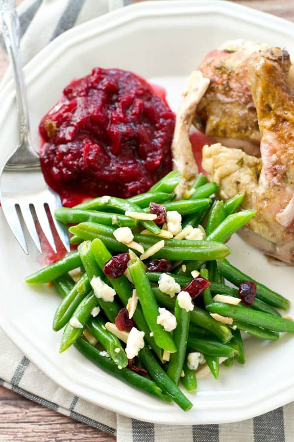 Browned Butter Cranberry Green Beans with Blue Cheese