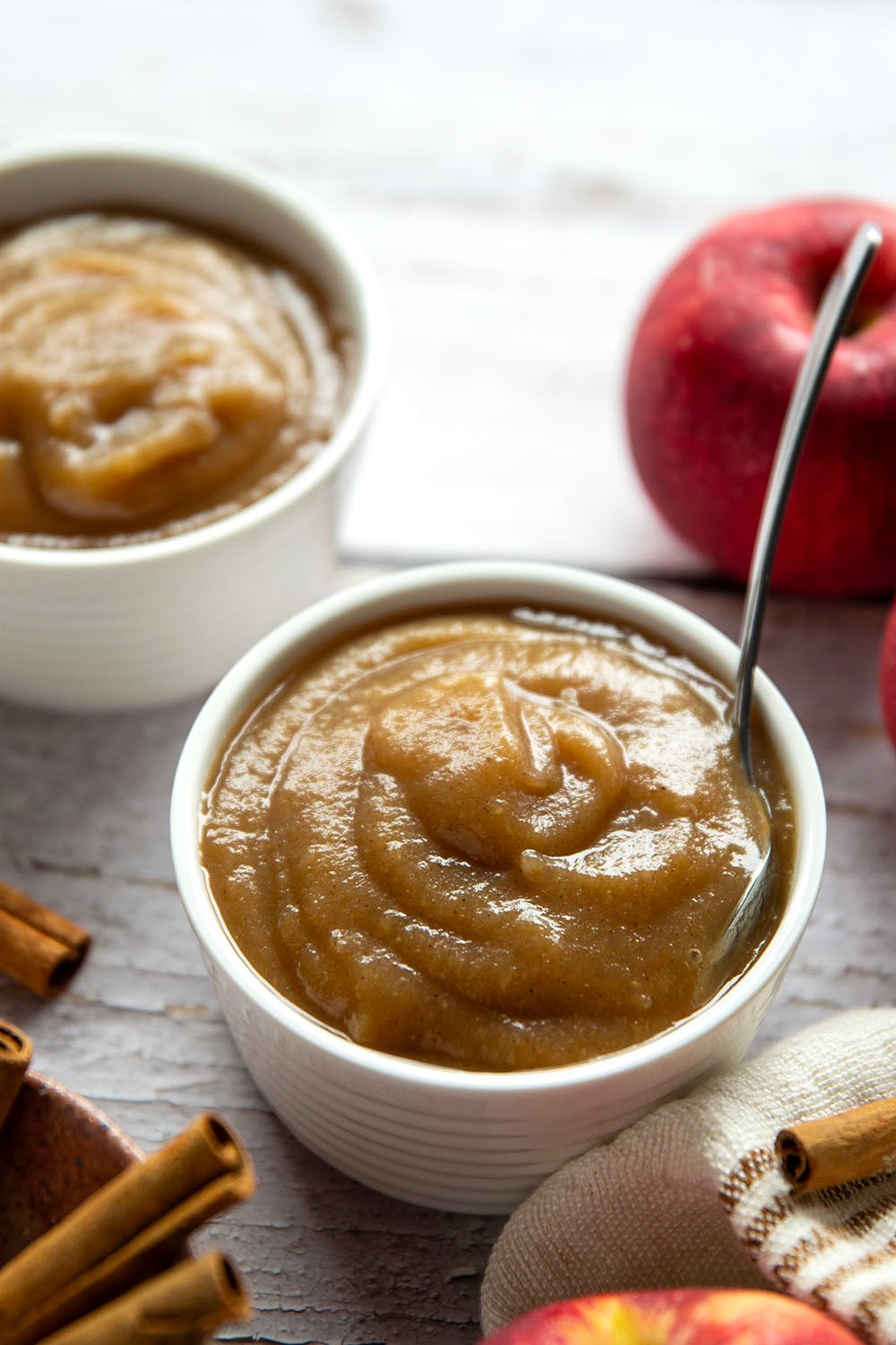 Lightly spiced and loaded with fall flavors, this stovetop applesauce comes together in minutes on the stovetop and is a great use for extra apples.