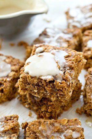 Made with NO butter or oil and loaded with heart-healthy grains, these frosted breakfast bars make the best grab-and-go breakfast or energy-boosting snack!