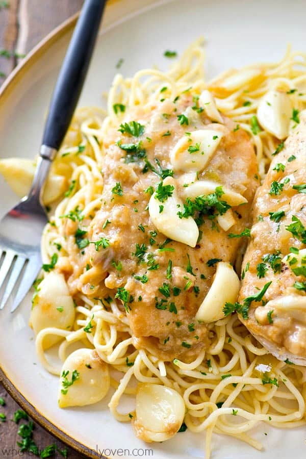 Crockpot Chicken With 40 Cloves Of Garlic