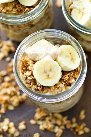 These loaded breakfast granola parfaits are like eating dessert for breakfast! No one will ever guess that it's healthier for you.
