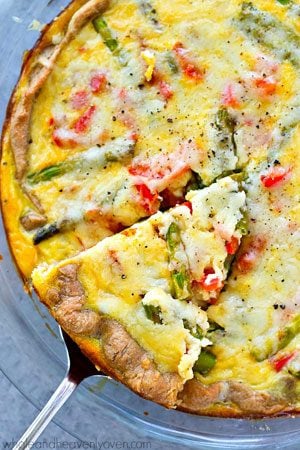 Perfect for a fancy brunch or just a lazy weekend breakfast, this spring veggie-loaded cheese quiche is the ONLY way you're going to want to eat your eggs!