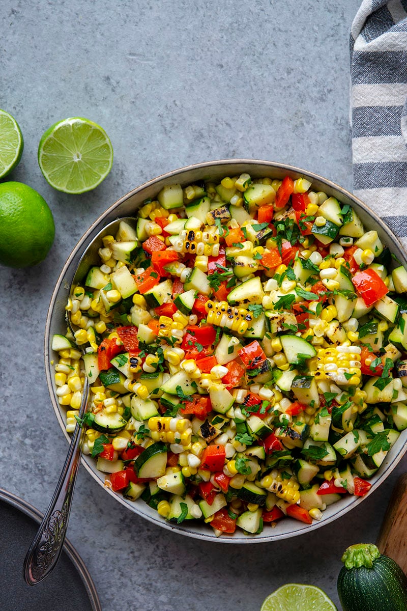 Charred Zucchini Sweet Corn Mexican Salad