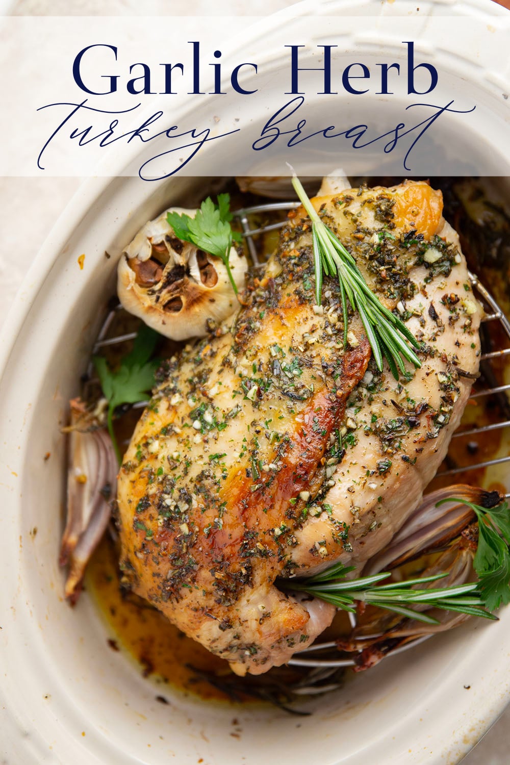 Garlic Herb Turkey Breast with Cranberry Compote
