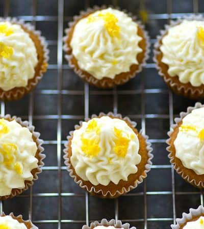 These mini lemon cupcakes are the absolute best ones out there! Tons of lemon flavor in the cupcakes and a rich cream cheese frosting on top is essential!