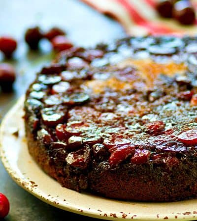 This cherry upside-down coffee cake is the ultimate way to use up all those summer cherries! It's unbelievably moist, packed with juicy cherries, and doubles it's duty as breakfast or dessert!