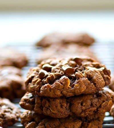 Double the amount of chocolate and INCREDIBLY soft and chewy, these double chocolate oatmeal cookies are crazy addicting and everyone who tries them will beg for the recipe!