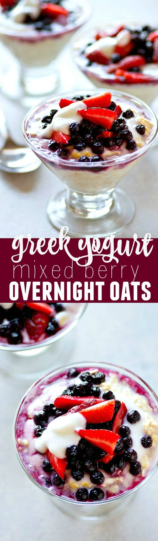 Greek Yogurt Mixed Berry Overnight Oats