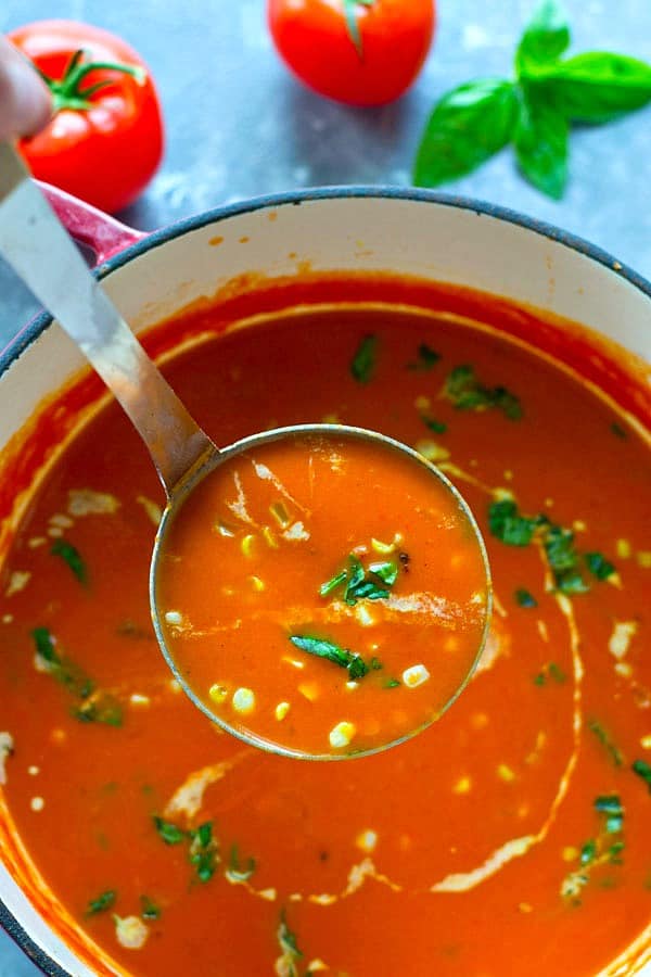 Fresh Tomato Soup from Garden Tomatoes