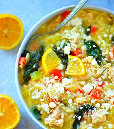 This Greek-style lemon chicken orzo soup is the kinda cozy food you're gonna want on standby all winter! Incredibly soothing and bursting with fresh lemon flavor.