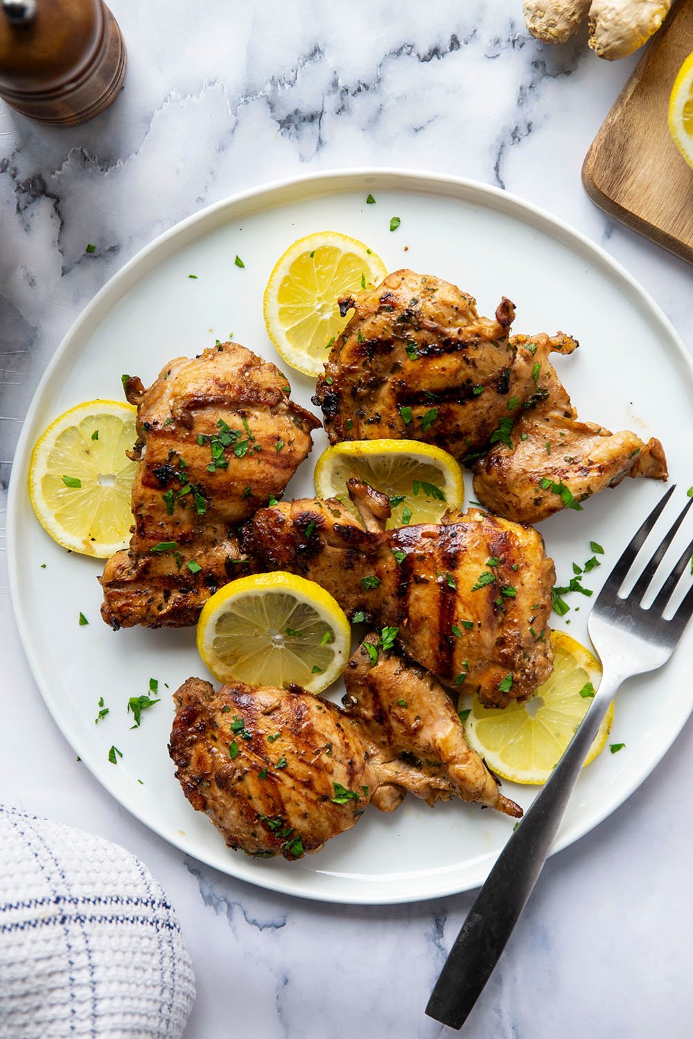 Lemon Ginger Soy Marinated Grilled Chicken